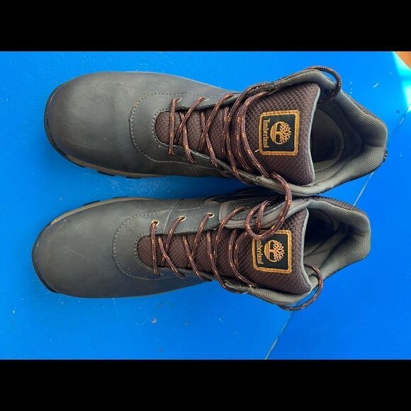 Timberland Boys Mt. Maddsen A14IB Brown Leather Lace Up Hiking Boots Size US 6.5 - Picture 2 of 6